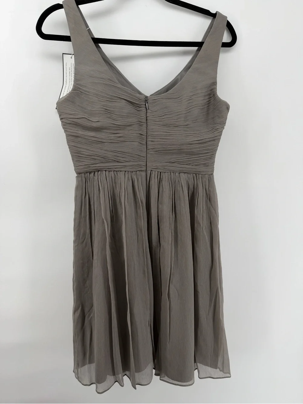 NWT J.Crew 100% Silk Dress Style 93102 Grey Ruched Bridesmaid Petite 8 P8⁠